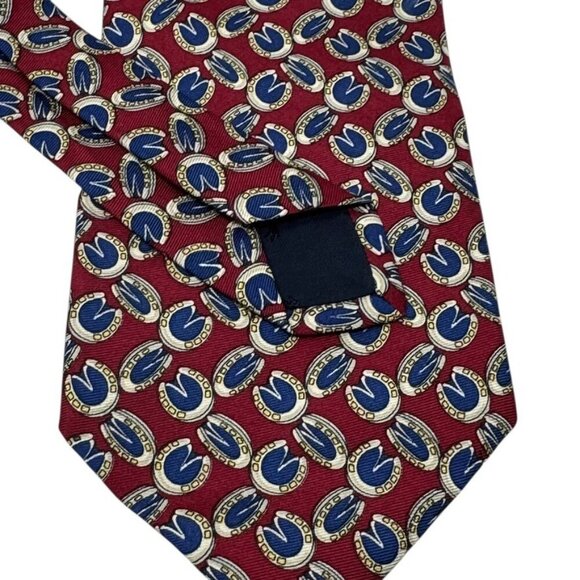 Brooks Brothers Horseshoe silk vintage neck tie 80's or 90's equestrian USA made - Picture 3 of 7